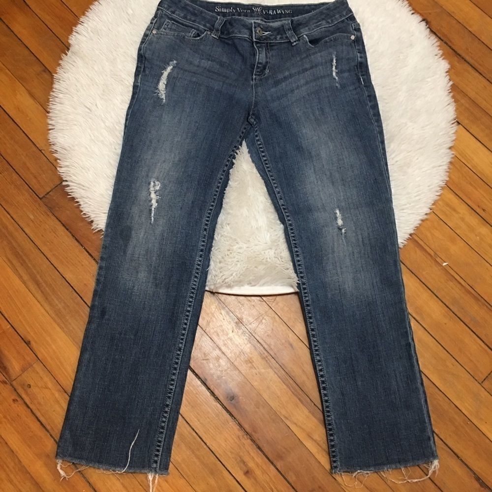 Simply Vera Wang Distressed Hem above ankle Jeans‎